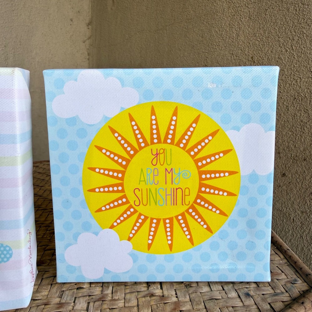 Oopsy Daisy Too Canvas Wall Art Kids 6x6 Multicolor Rainbow Sunshine Decor Set - Picture 3 of 5